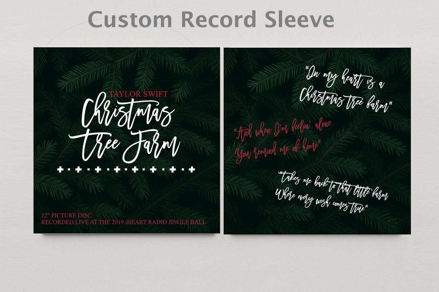 Christmas Tree Farm! 12” Picture Disc Custom Sleeve for Vinyl