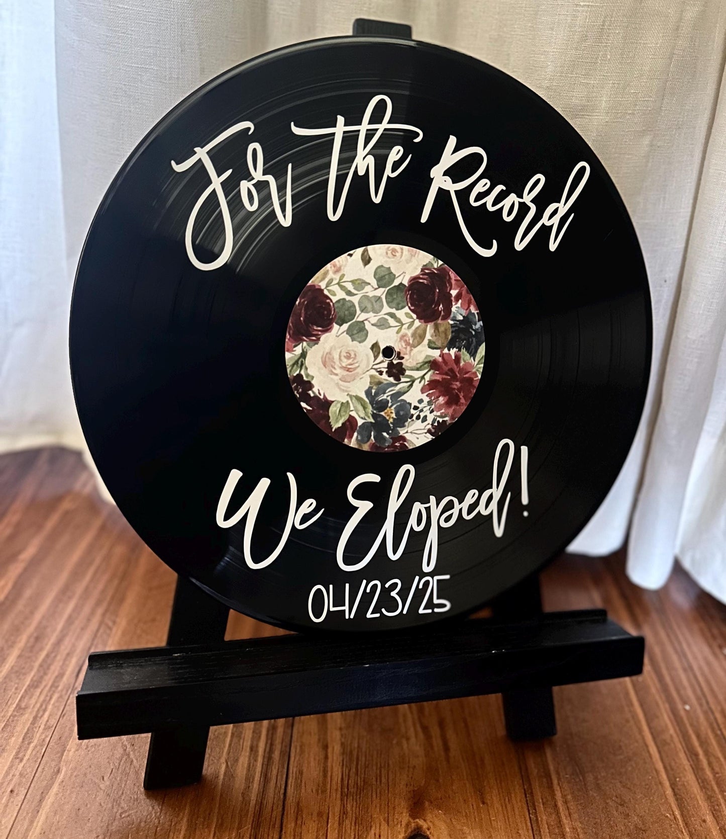 Custom Wedding Enlopment Record Sign, Vinyl Record Decor for Wedding Gift
