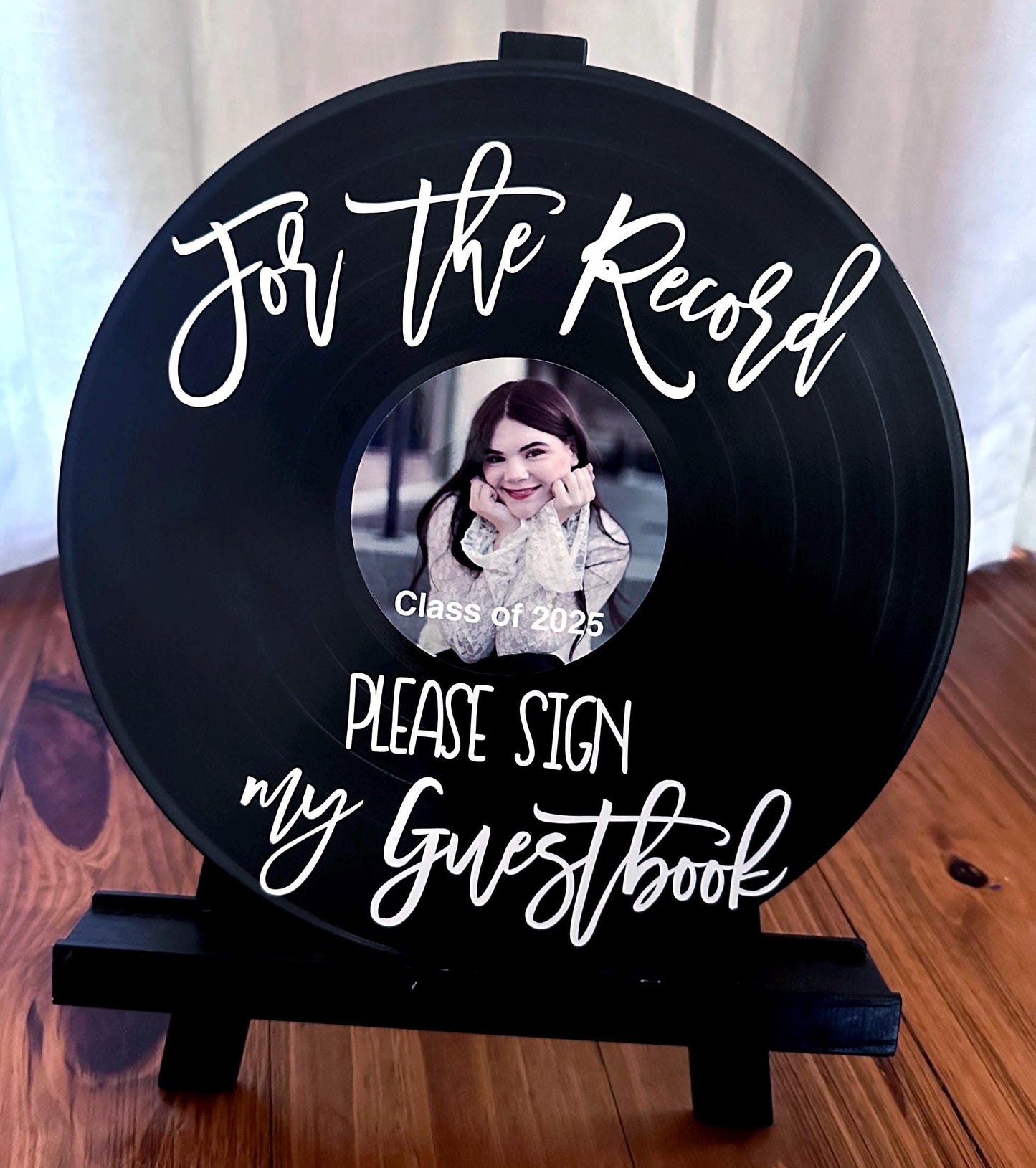 Custom Graduation Record Guestbook Sign, For the record sign my guestbook vinyl sign