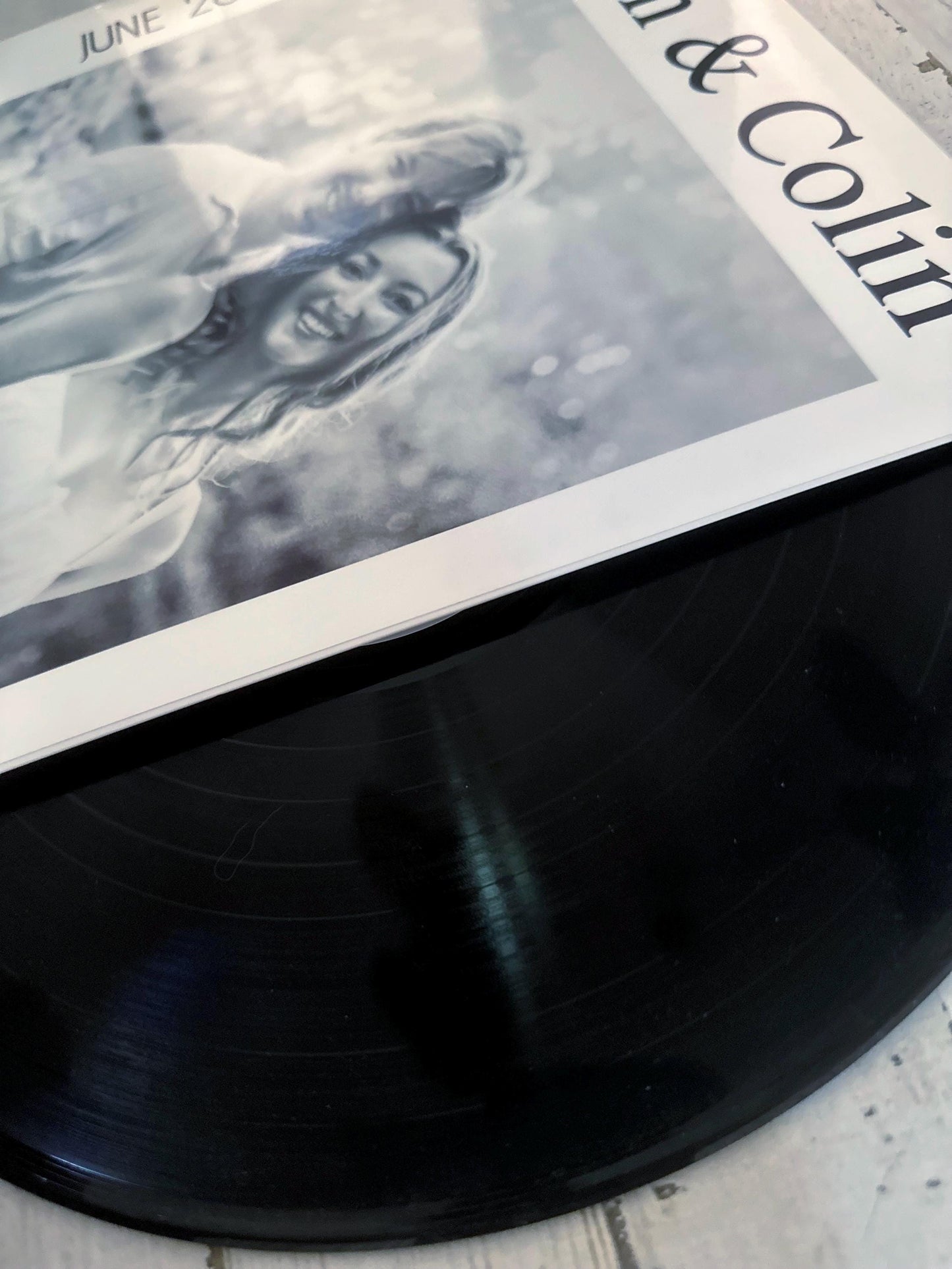 Custom Photo Vinyl Record Sleeve, Sticker for Record Label, Record Jacket for Wedding Guestbook, Personalized Guest book, Music Themed