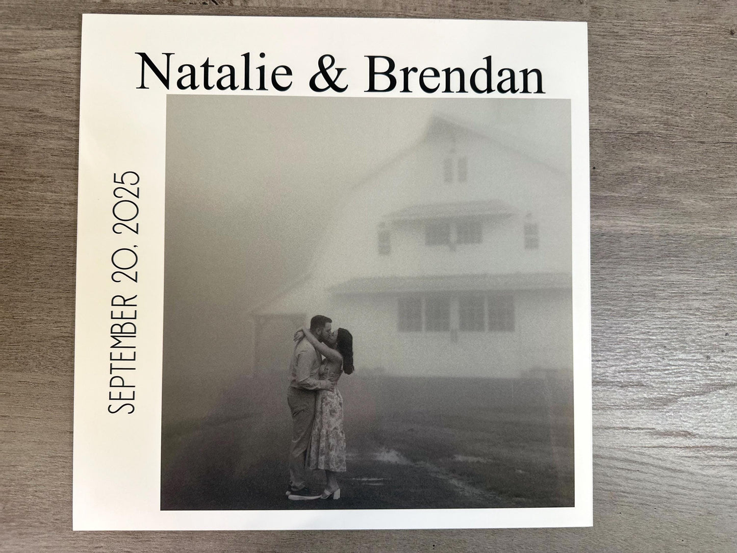 Custom Wedding Vinyl 12” Sleeve Full Picture Record Jacket with Clear Protective Jacket