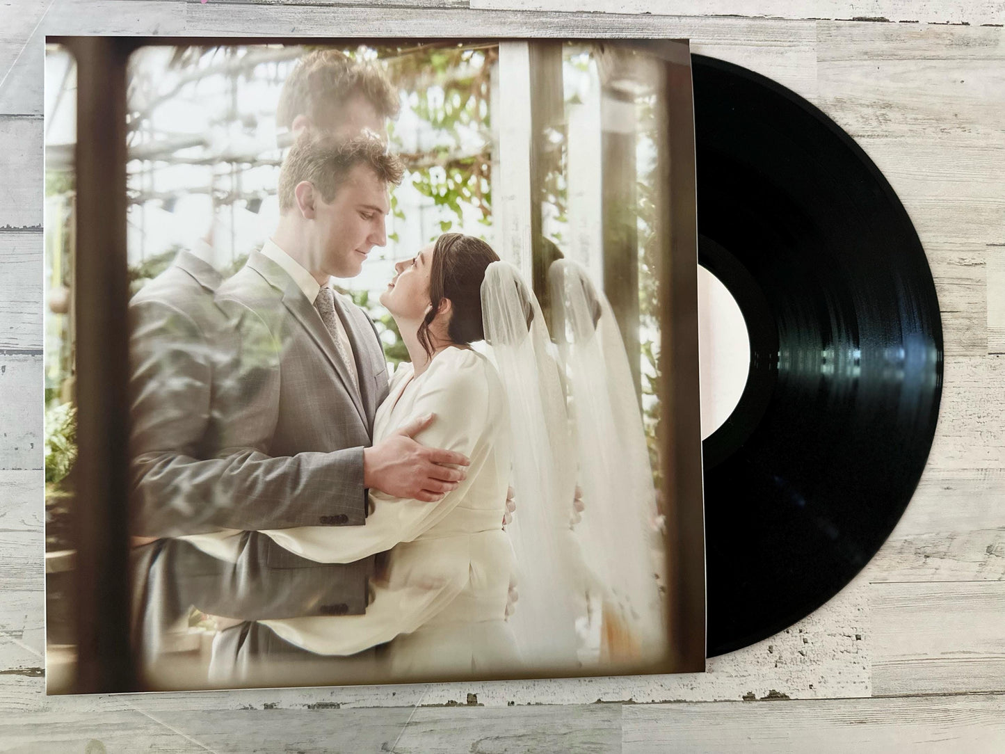 Custom Wedding Vinyl 12” Sleeve Full Picture Record Jacket with Clear Protective Jacket