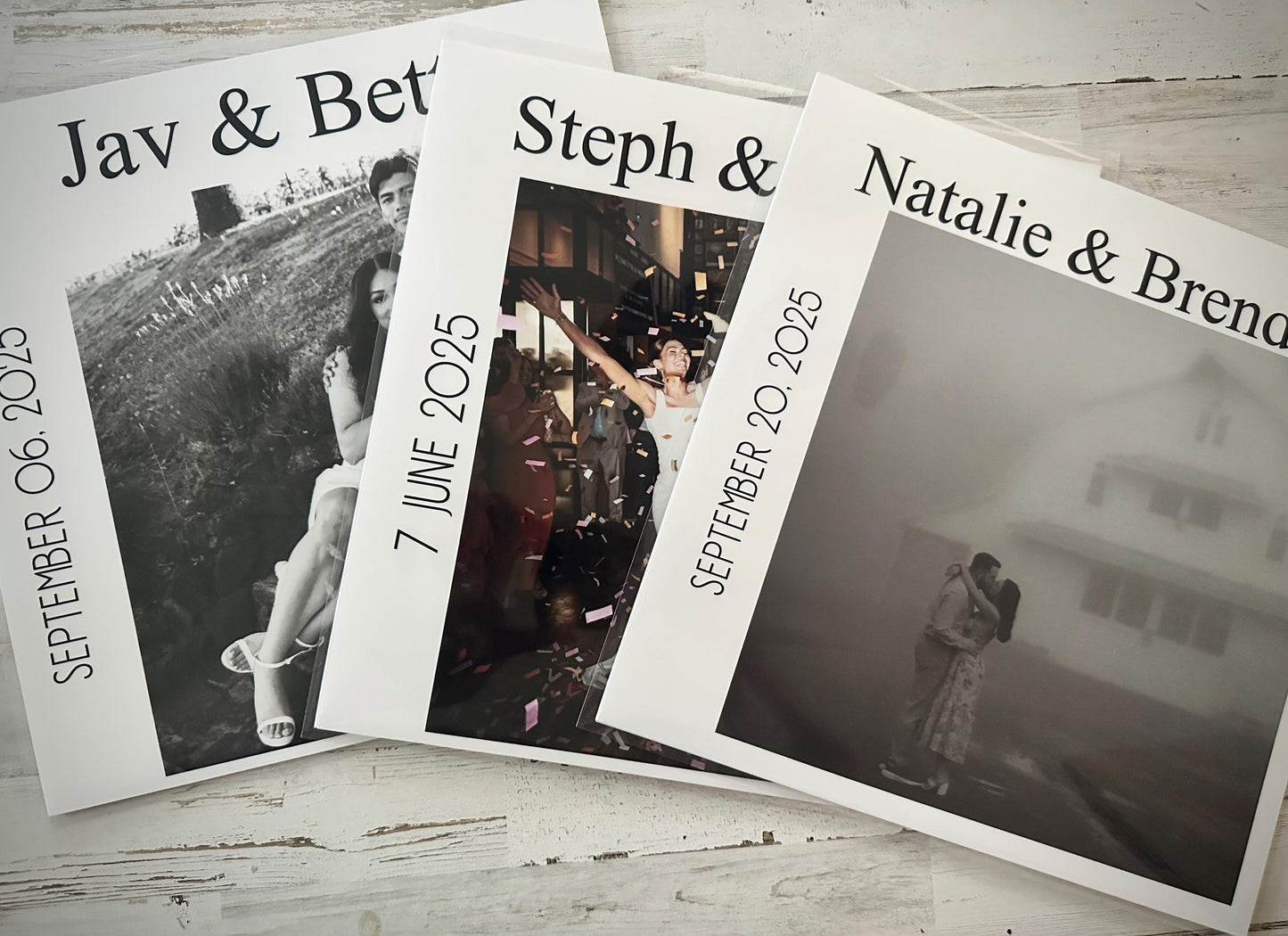 Custom Wedding Vinyl 12” Sleeve Full Picture Record Jacket with Clear Protective Jacket
