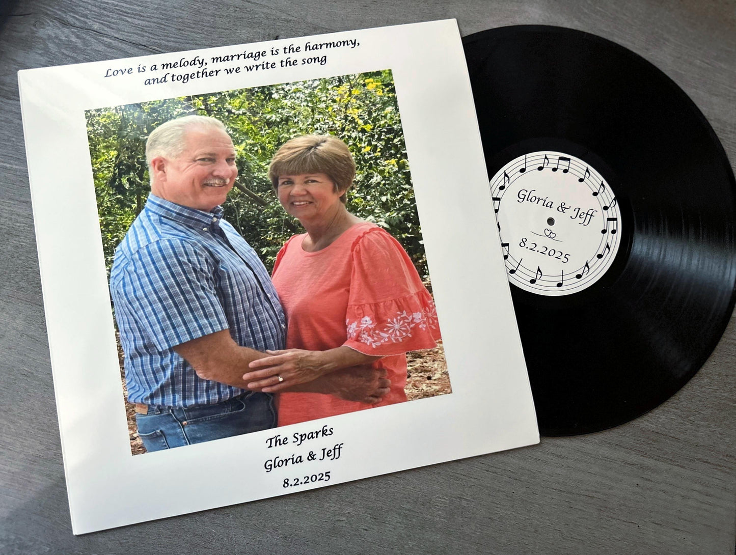 Wedding Record Guestbook with custom label for signatures, graduation guestbook, For the record sign our guestbook vinyl