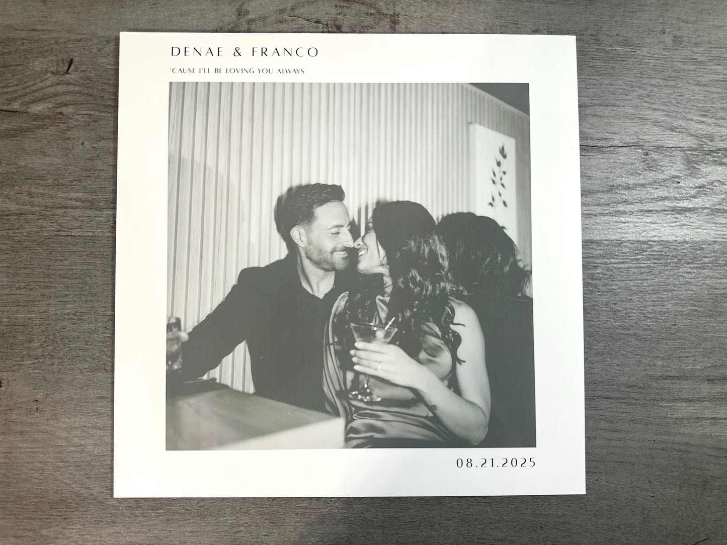 Custom Wedding Vinyl 12” Sleeve Full Picture Record Jacket with Clear Protective Jacket