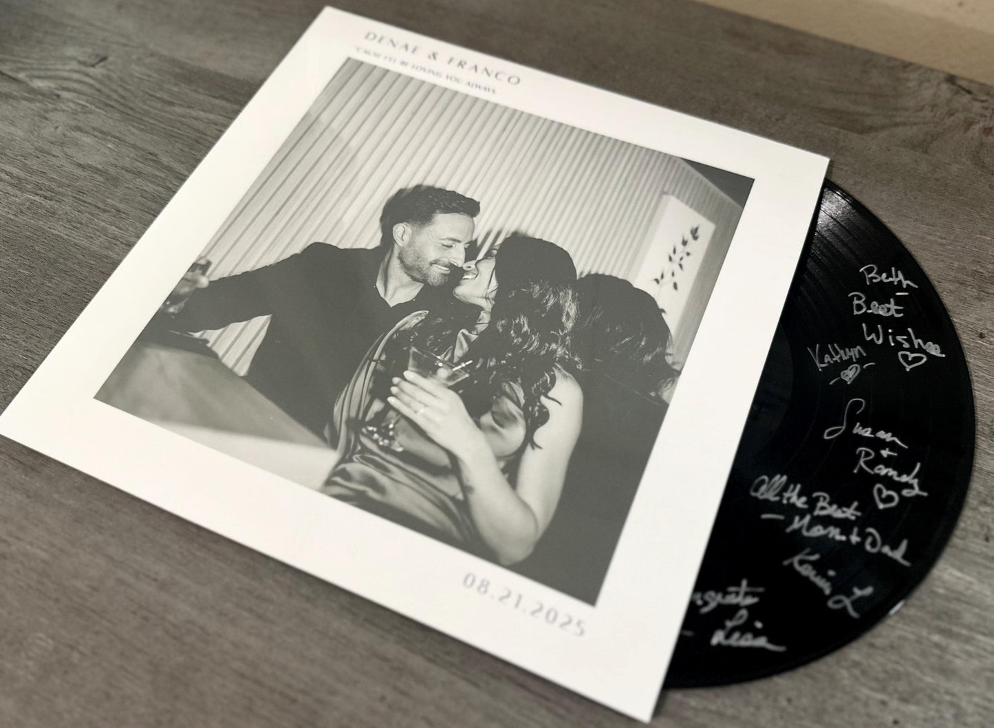 Custom Wedding Vinyl 12” Sleeve Full Picture Record Jacket with Clear Protective Jacket