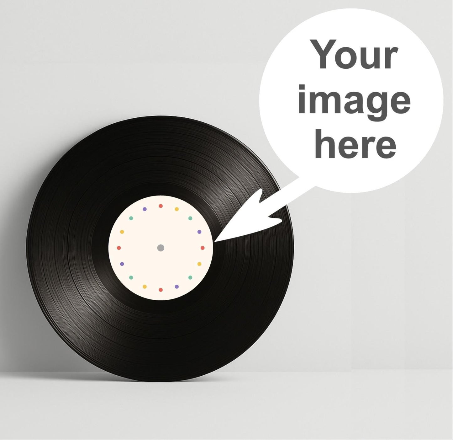 Custom Vinyl Record Center Label – 12" Sign or Guestbook – Wedding Decor, Music Themed Gift, Real Recycled Record with Label