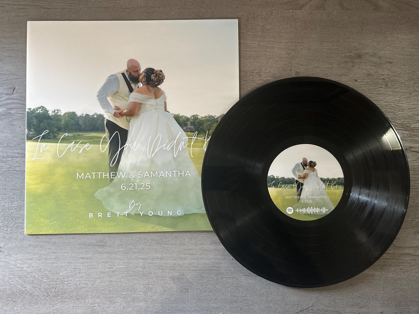 Custom Full Photo 12” Vinyl Record Sleeve and Record with Label