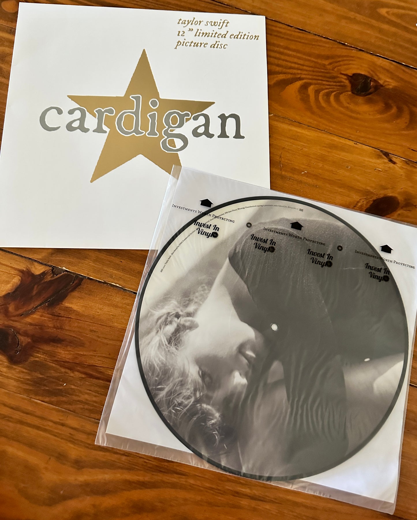 Cardigan 12” picture disc Custom Vinyl sleeve