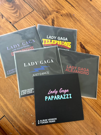 Custom vinyl sleeve for 7” vinyl Lady Gaga Paparazzi picture disc