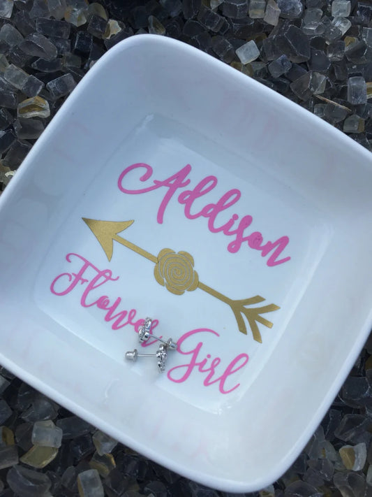 Flower girl jewelry holder, personalized flower girl gifts, flower girl jewelry, flower girl gifts, ring dish, flower girl bracelet