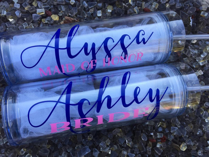 Personalized tumblers, bridesmaid gifts, bridesmaid tumblers, bachelorette party, girls weekend