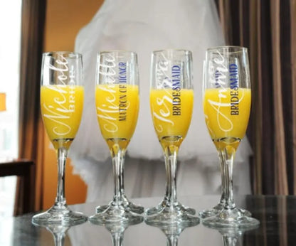 Personalized Bridesmaid Champagne Glasses for your Wedding party