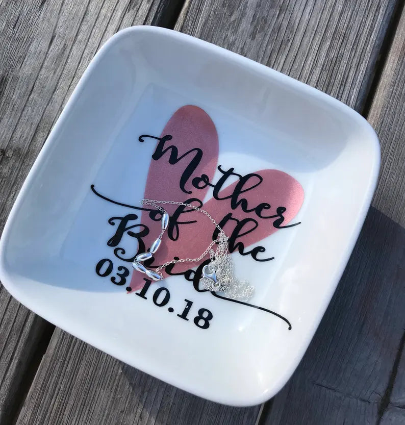 Mother of the Bride Gift, Personalized Mother Gift from Bride, Wedding Gift ideas from Bride, Custom Ring Dish for Her, Gifts for MOB