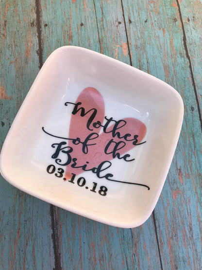 Mother of the Bride Gift, Personalized Mother Gift from Bride, Wedding Gift ideas from Bride, Custom Ring Dish for Her, Gifts for MOB