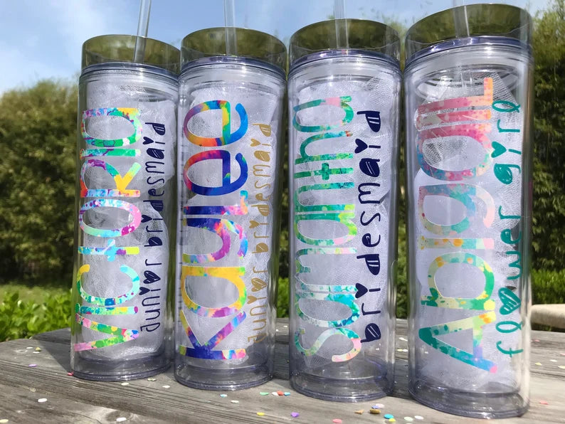 Personalized flower girl tumblers, junior bridesmaid gifts, flower girl gift, be my flower girl, flower girl cup, kid cup, Skinny tumbler