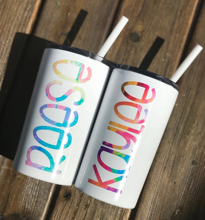 Name decals for kids, Back to school decals, Name sticker for kids cups, flower girl gift