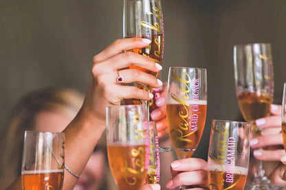 Personalized Bridesmaid Champagne Glasses for your Wedding party