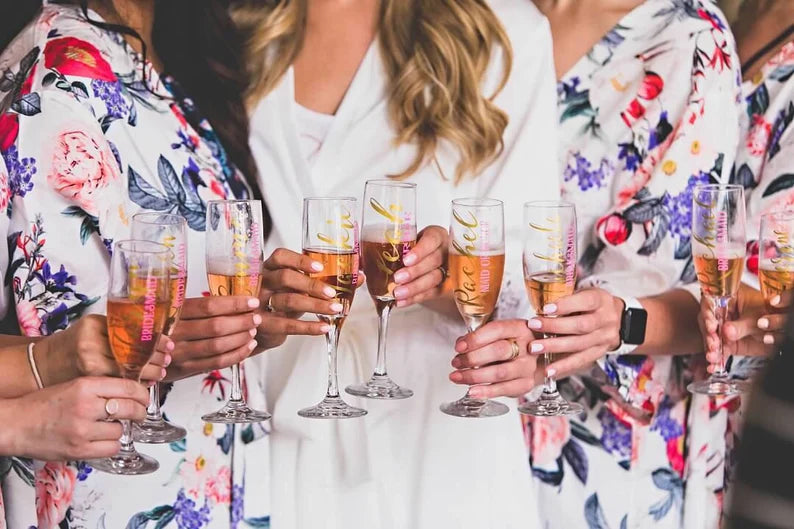 Personalized Bridesmaid Champagne Glasses for your Wedding party