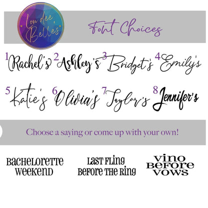 Wine Glasses for Bachelorette Party, Personalized Bachelorette Weekend Glasses, Bridesmaids Wine Glasses, Girls Weekend