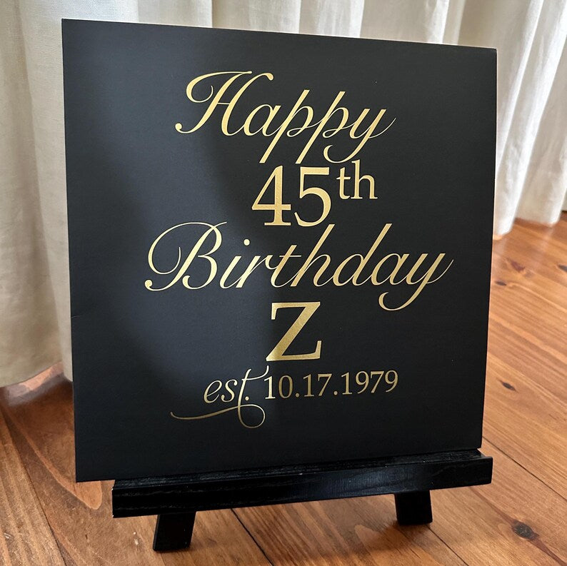 Custom Birthday Record Album Sleeve, Guestbook Vinyl Sign