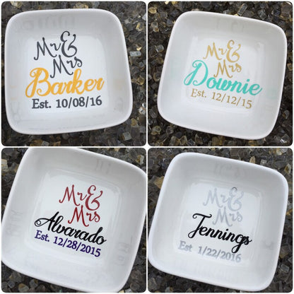 Custom Ring dish, personalized jewelry holder, personalized ring dish, newlyweds gift, bride to be gift, engagement dish