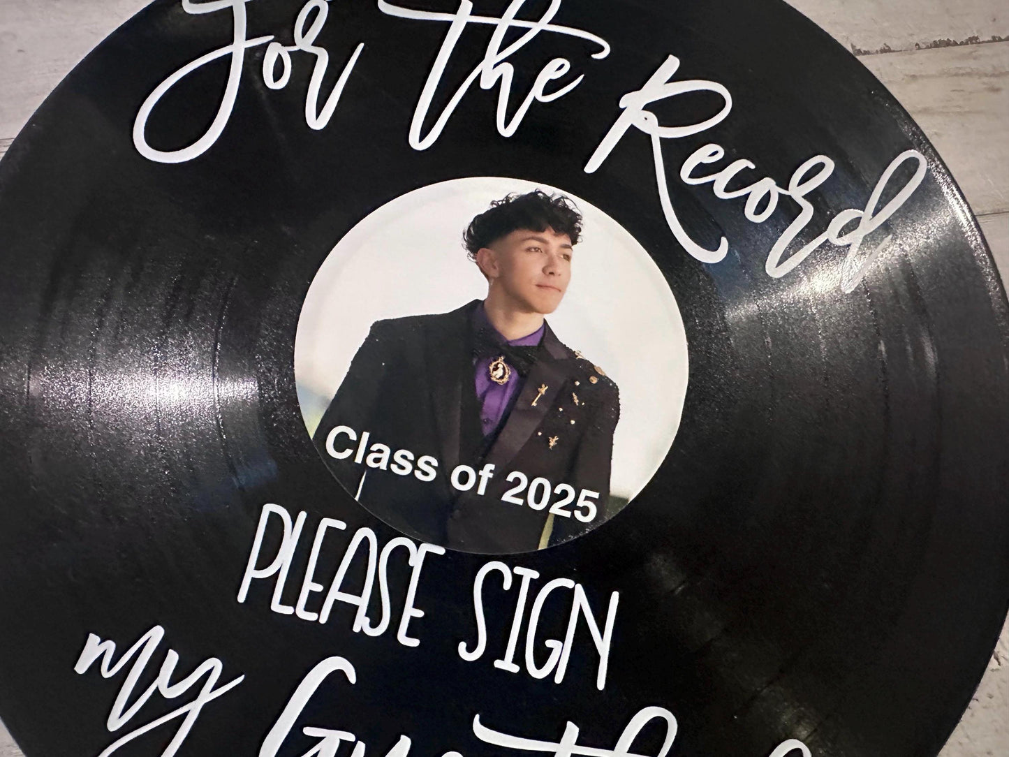 Custom Graduation Record Guestbook Sign, For the record sign my guestbook vinyl sign