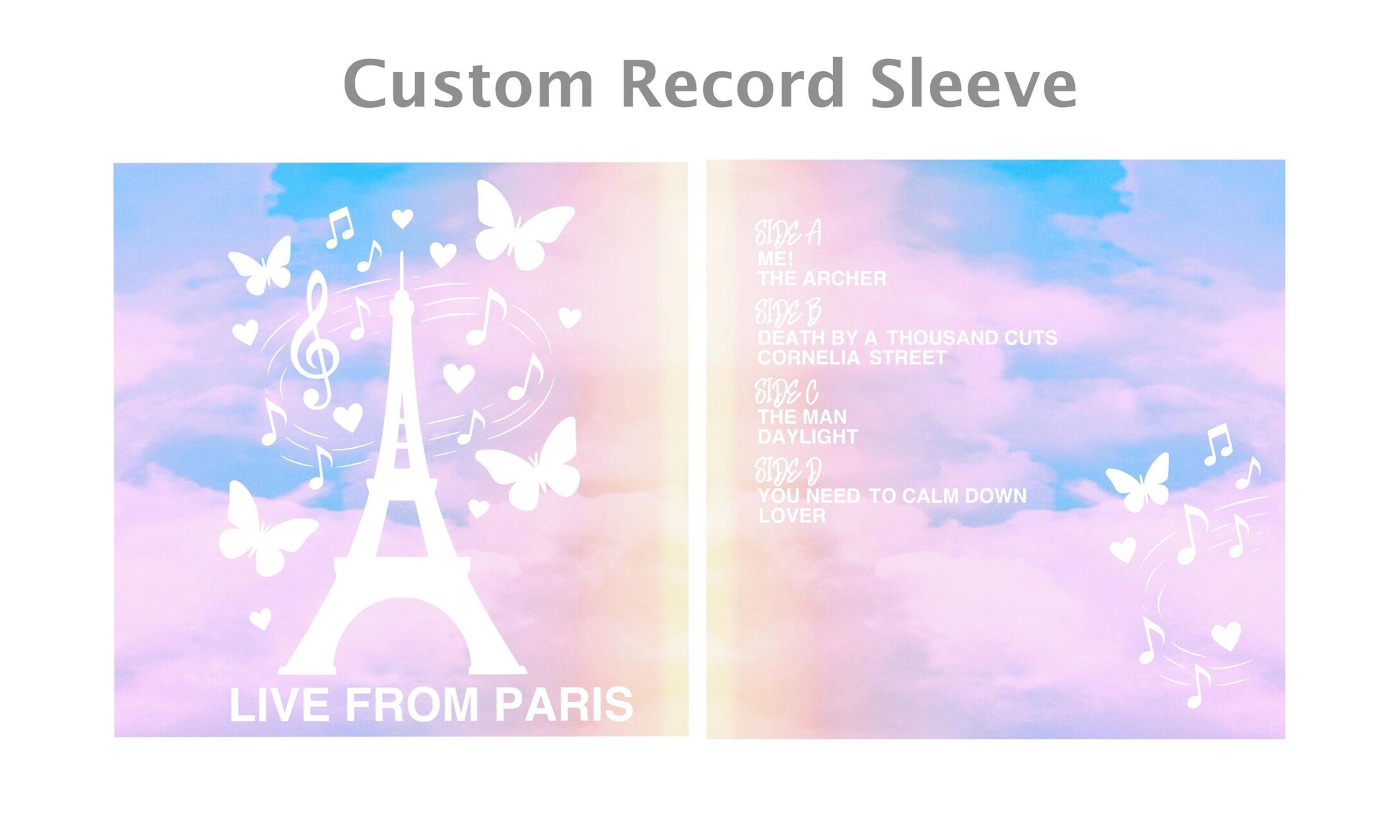 Live from Paris 2025 Version Custom Vinyl Sleeve LLFP Heart Shaped Protective Jacket