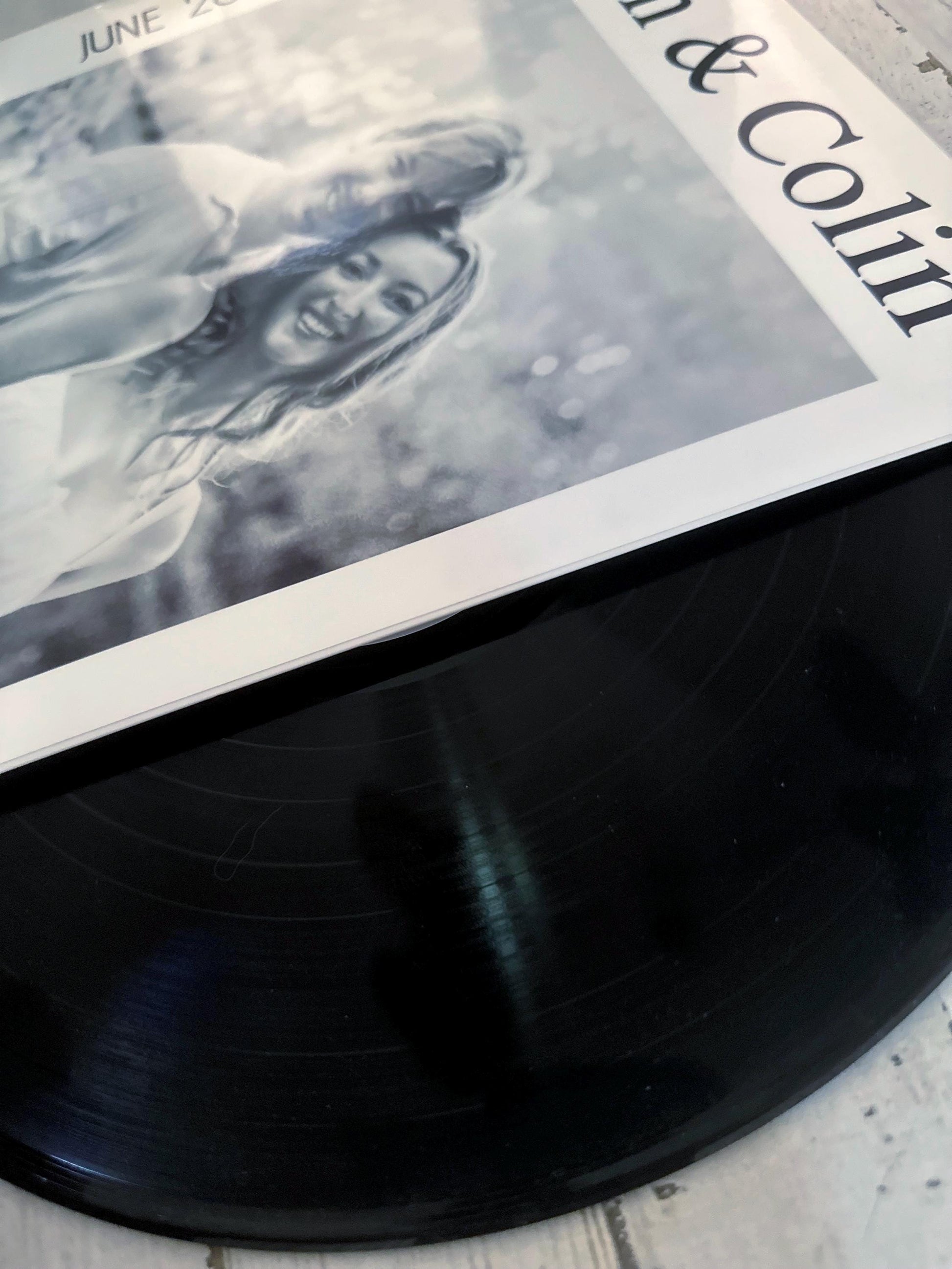Custom Wedding Vinyl 12” Sleeve Full Picture Record Jacket with Clear Protective Jacket