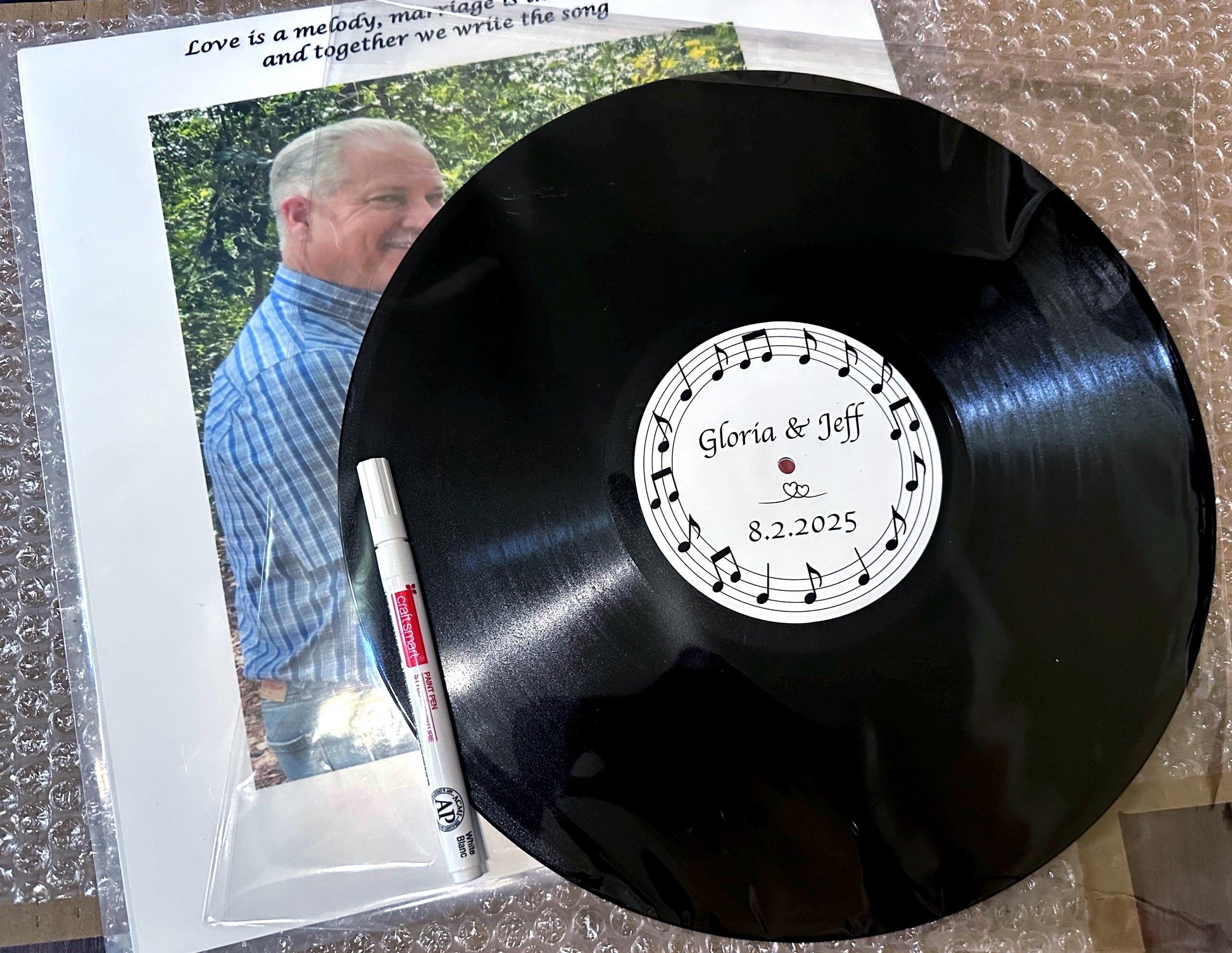 Wedding Record Guestbook with custom label for signatures, graduation guestbook, For the record sign our guestbook vinyl