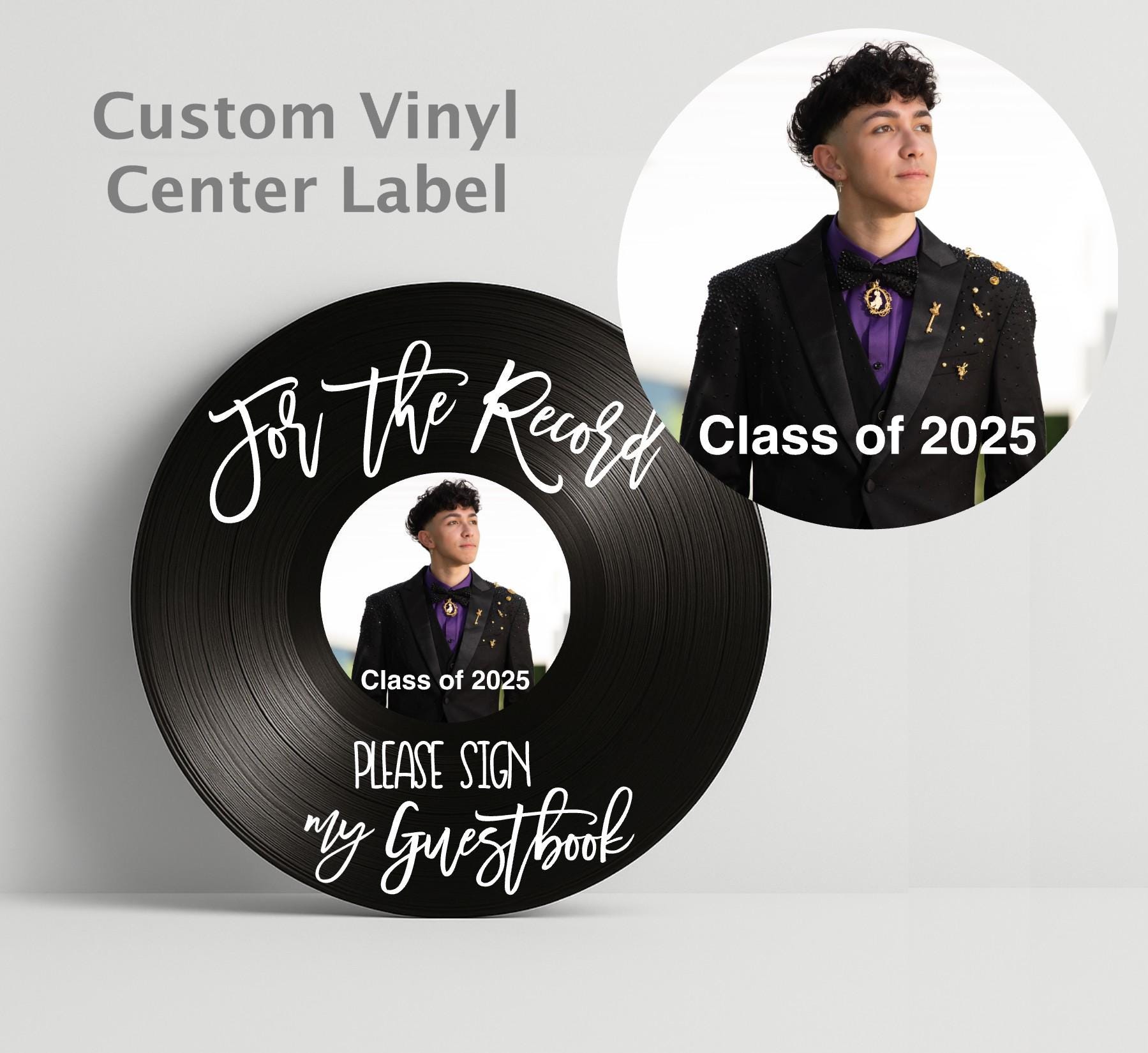 Custom Graduation Record Guestbook Sign, For the record sign my guestbook vinyl sign